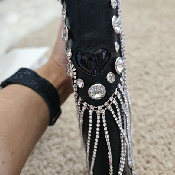 NWT Dolls Kill Sugar Thrillz Present Perfect Cowboy Boots- 7 - Picture 10 of 13